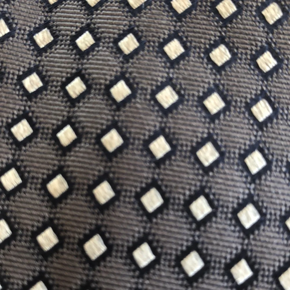 Haines & Bonner‎ London 100% Silk Handmade Tie Gray, Navy & Cream - EUC